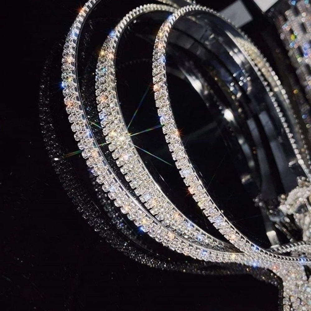 Silver Rhinestone Headband - Picture 9 of 11